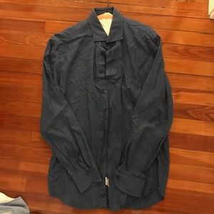 Emanuel Berg Button Down Plaid Blue